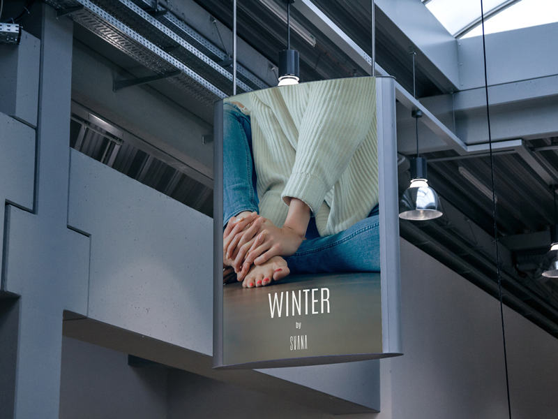 muestra de valla publicitaria interior