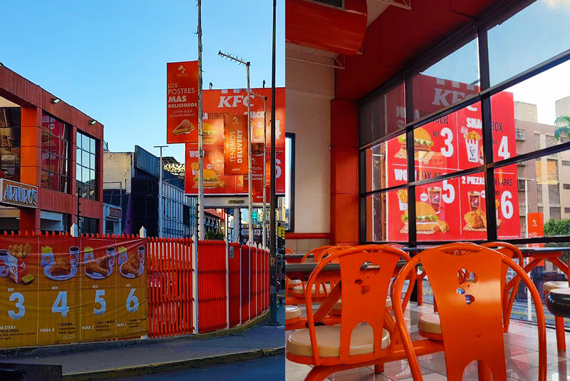 valla de kfc frente a un arturo's en caracas